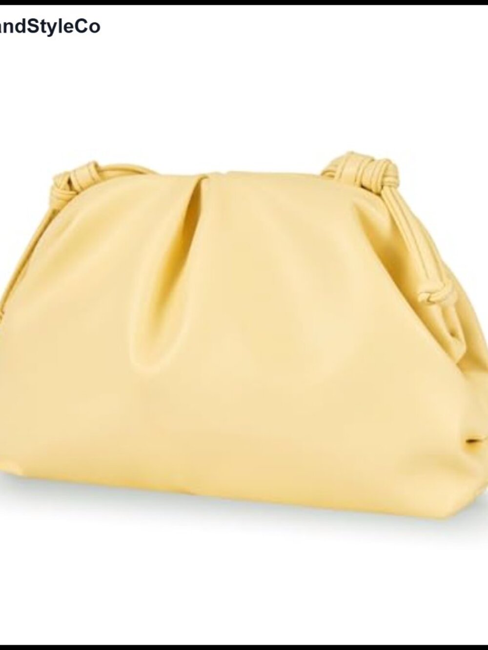 Vegan Leather Clutch Purse Pleated Cloud Dumpling Bag for Women
